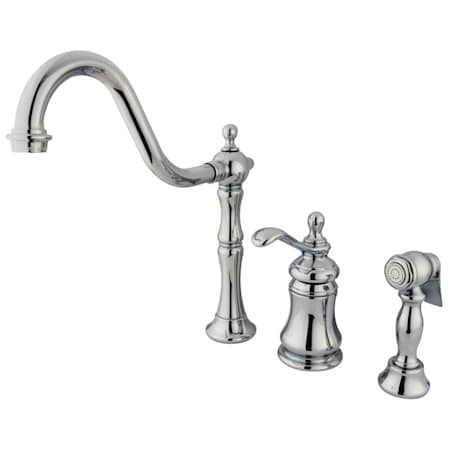 Kingston Brass KS7801TPLBS Widespread Kitchen Faucet, Polished Chrome KS7801TPLBS
